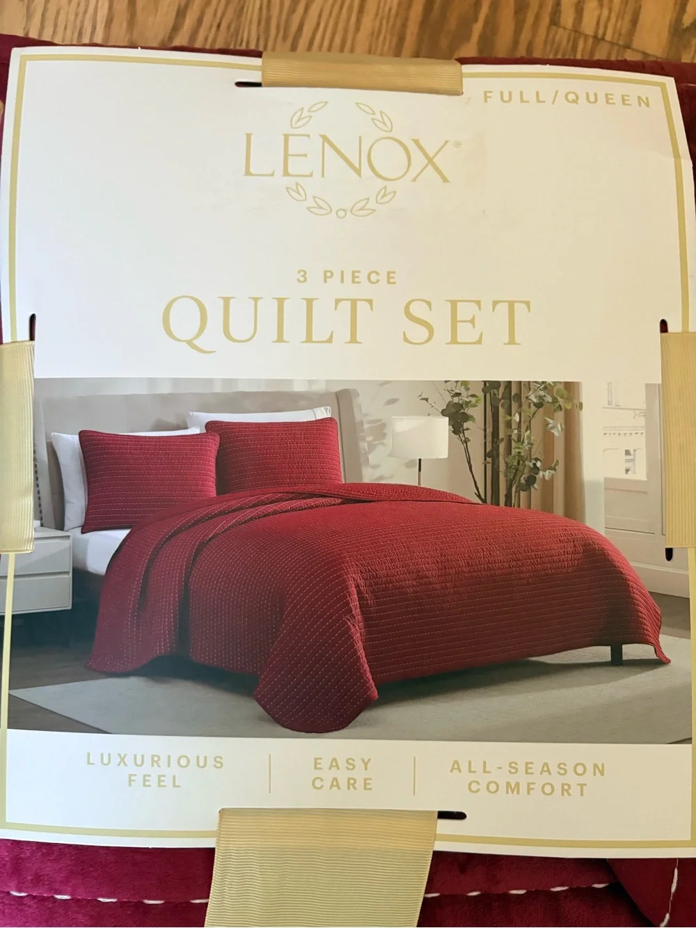 Lenox Burgundy Red 3-Piece Quilted Bedspread Set